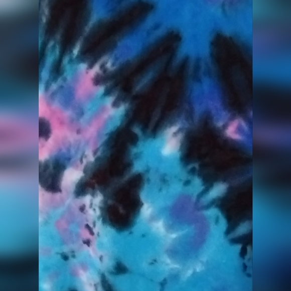 Ladies Medium Scrunch Style Tie Dye Dress Midi Length - Picture 4 of 4